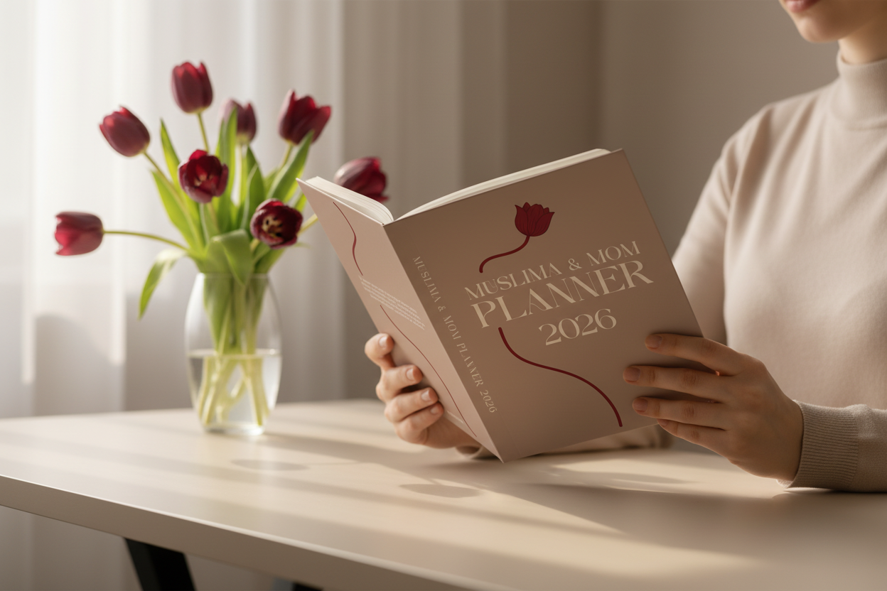 Bannière - Planner avec tulipes rouges